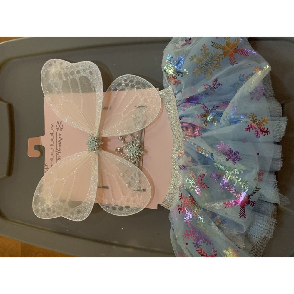 Bebe Baby Winter Boutique Dress Up Outfit‎ Wings Angel Snowflake